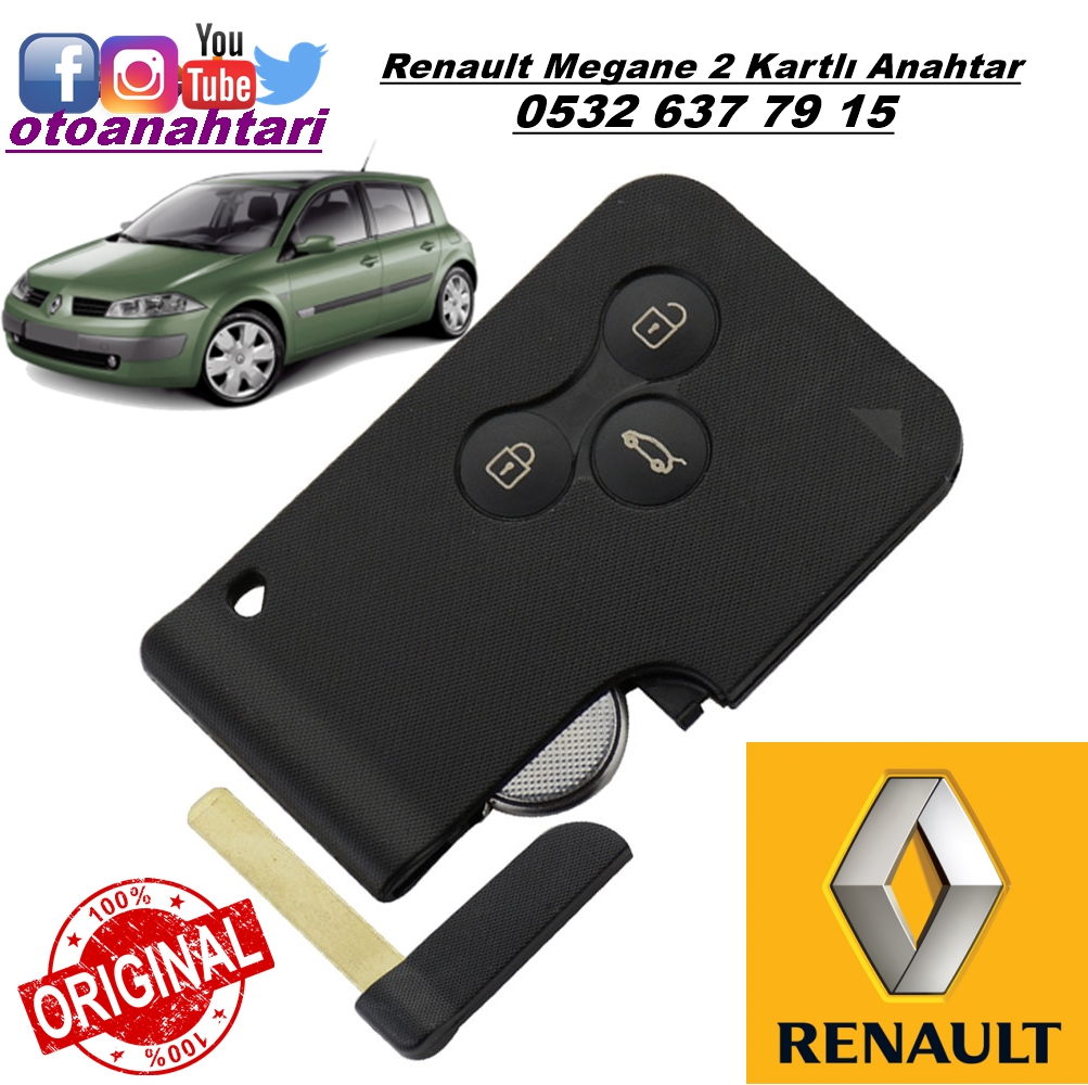 Renault megane 2 kanrtlı anahtar